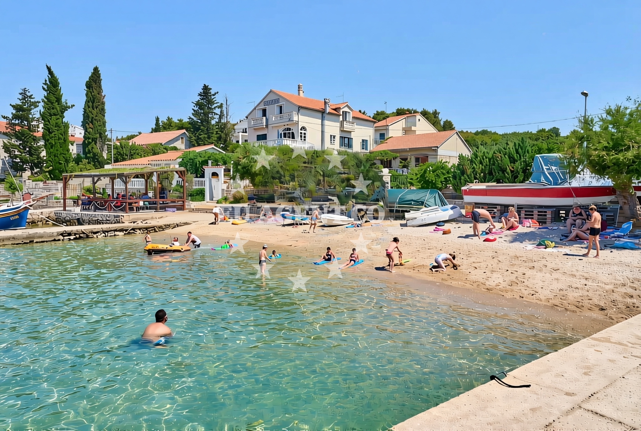 Overview of Mulići, Prvić Šepurine (Prvić) Beach in Mulići