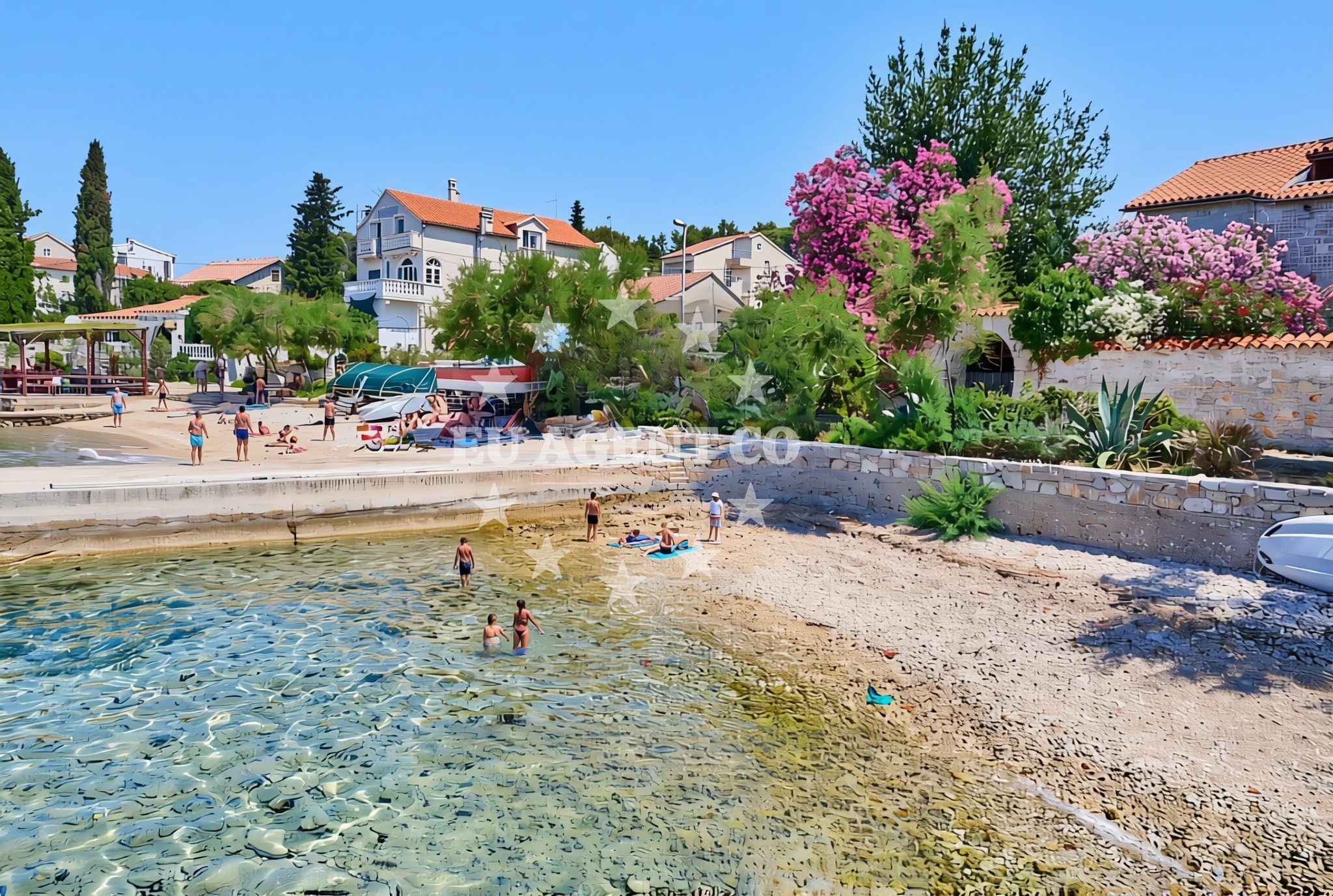 Shoreline and swimming area at Mulići, Prvić Šepurine (Prvić) Beach in Mulići