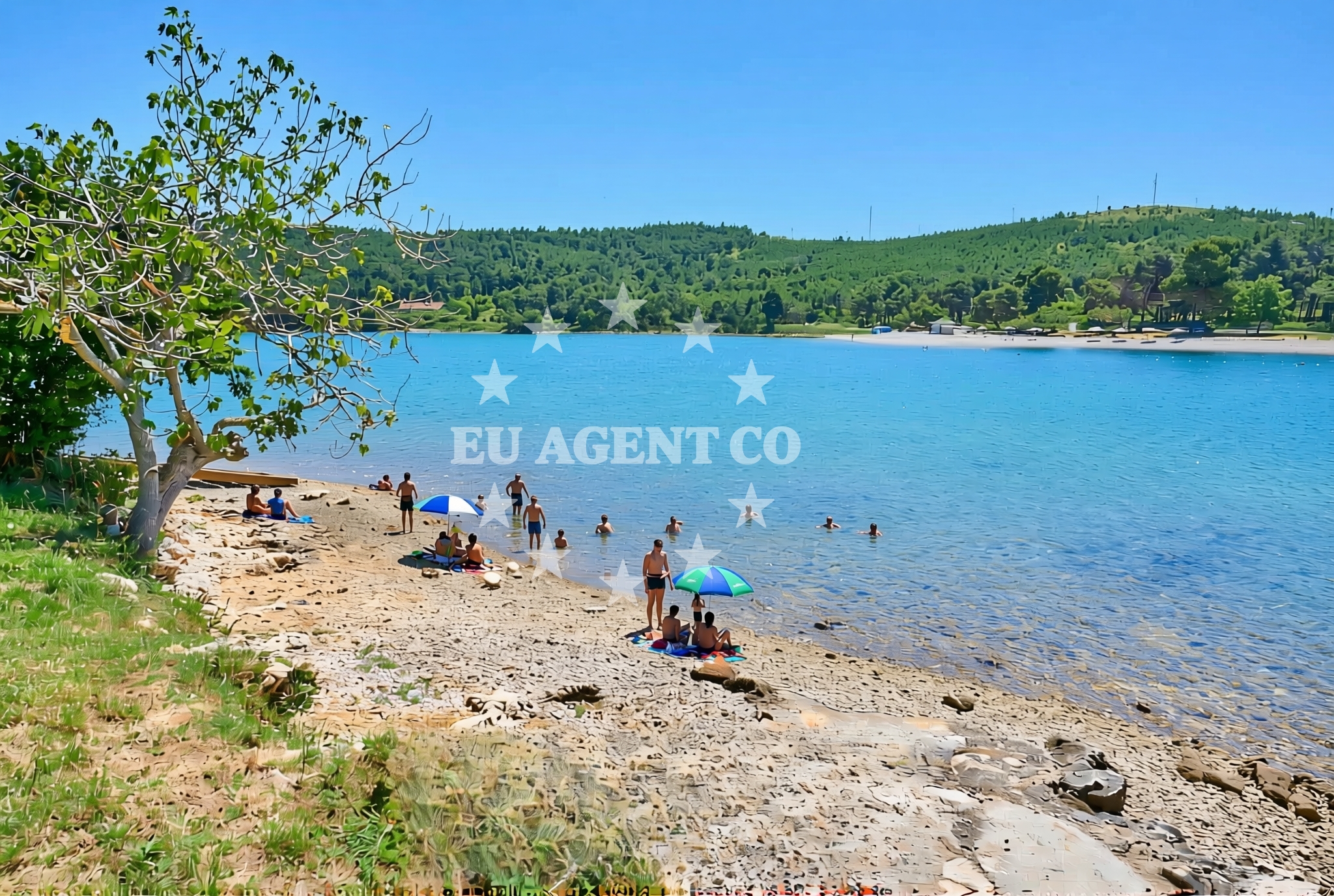 Sea and coastal view of Munat (dog beach), Pomer Beach in Munat (plaža za pse)