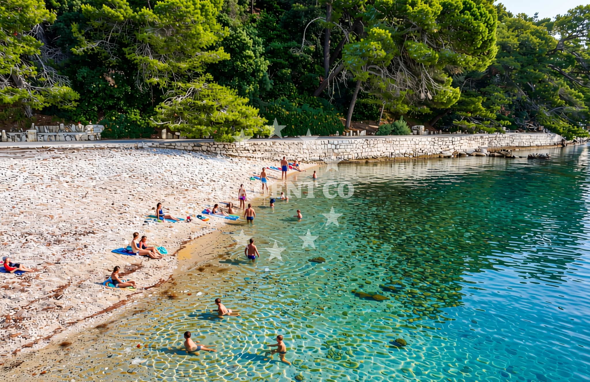 Overview of Mundanije (Rab): beaches and coves in Mundanije (Rab)