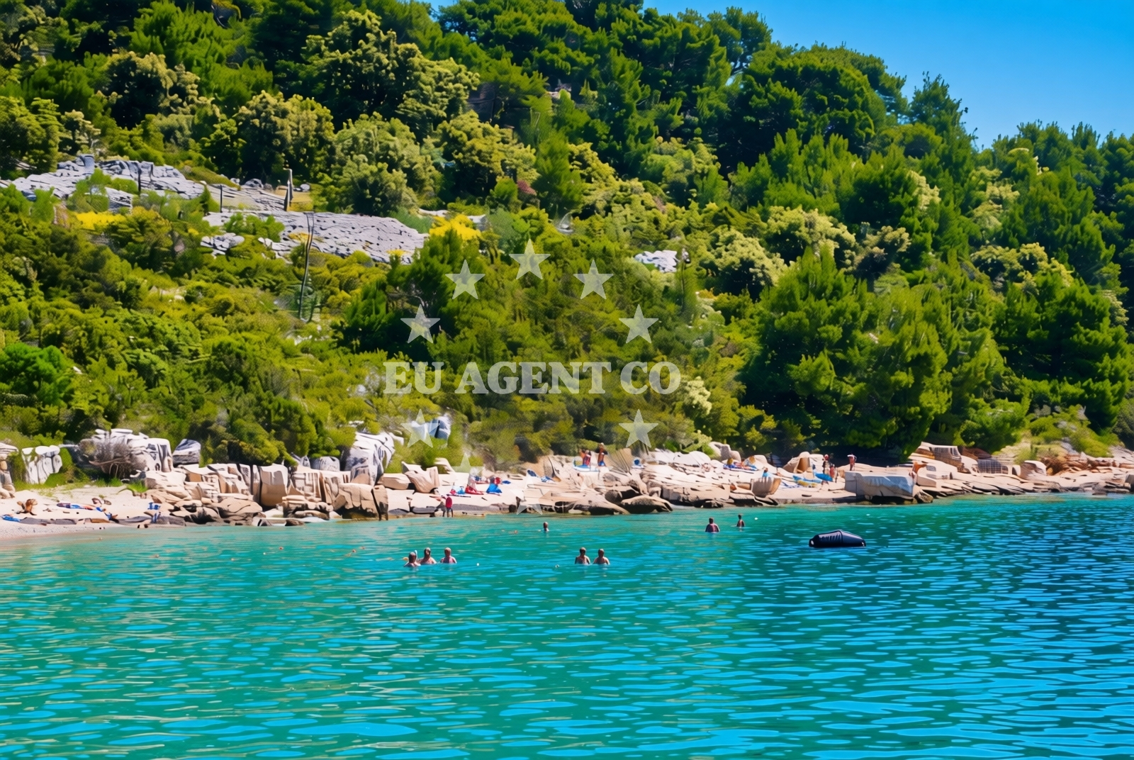 Sea and coastal view of Murtar (Sveti Nikola), Jezera (Murter) Beach in Murtar (Sveti Nikola)