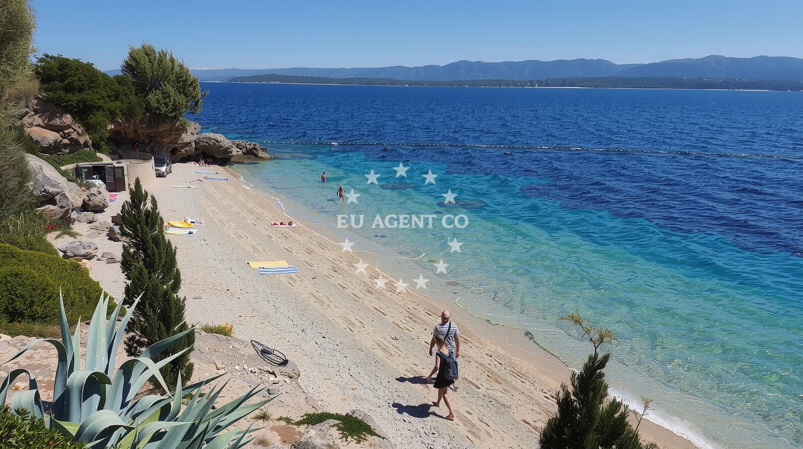 Sea and coastal view of Murvica beach in Nereziska 3a 0, Nerežišća