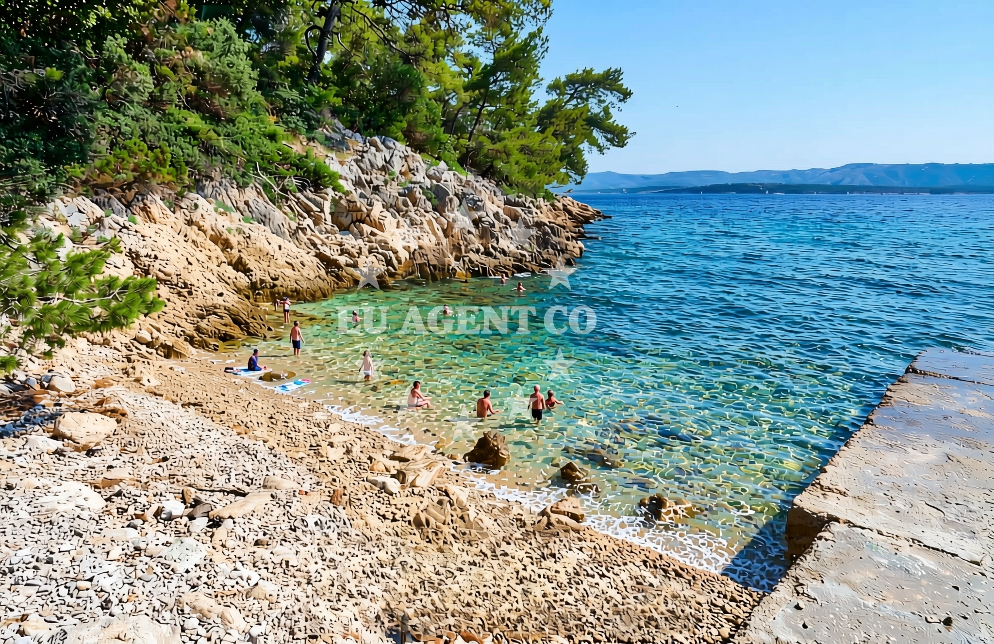 Sea and coastal view of Murvica (Bol) (Brač): beaches and coves (3) in Murvica (Bol) (Brač)