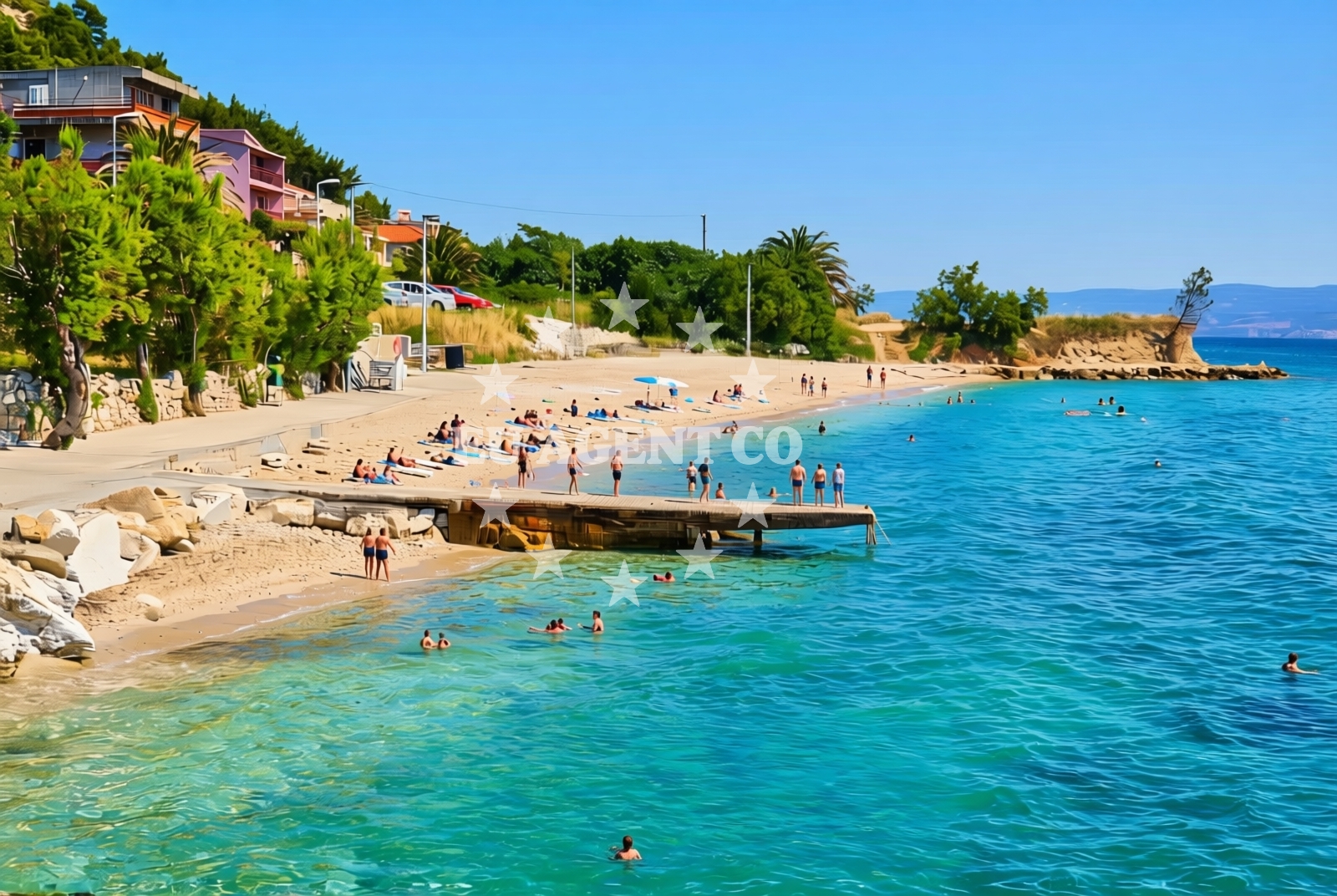 Shoreline and swimming area at Mutogras 3, Podstrana - Mutogras Beach in Mutogras 3