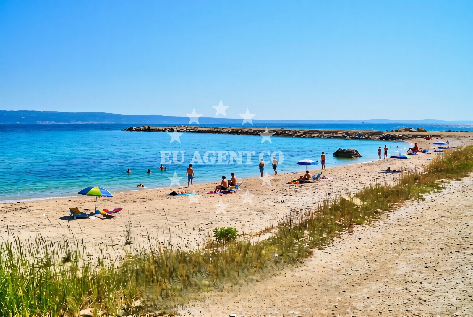 Sea and coastal view of Mutogras 5, Jesenice Beach in Mutogras 5