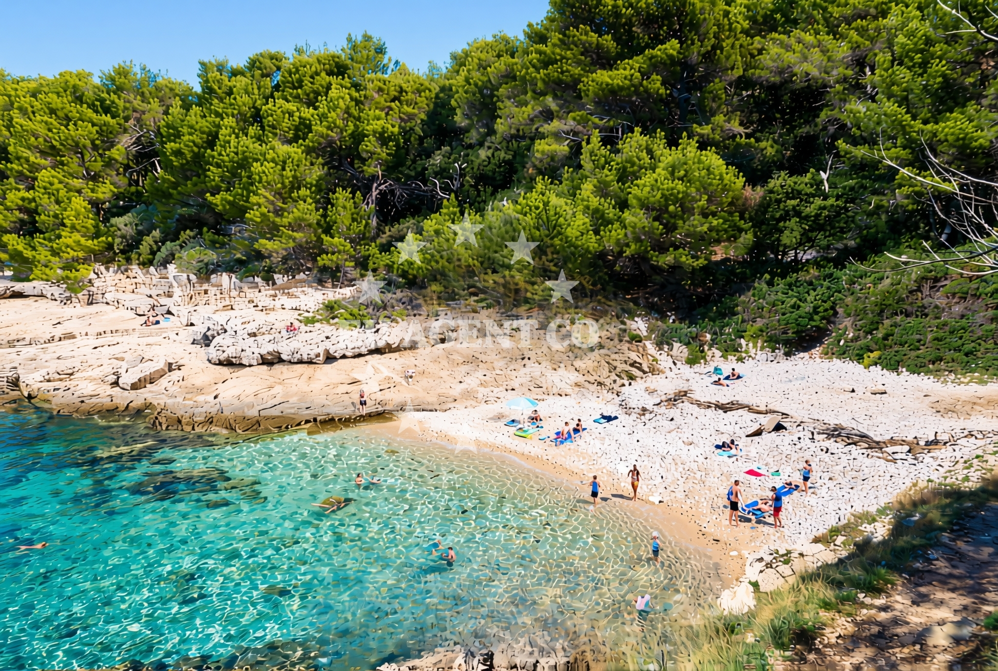 Overview of Mužilj istok, Pula Beach in Mužilj istok