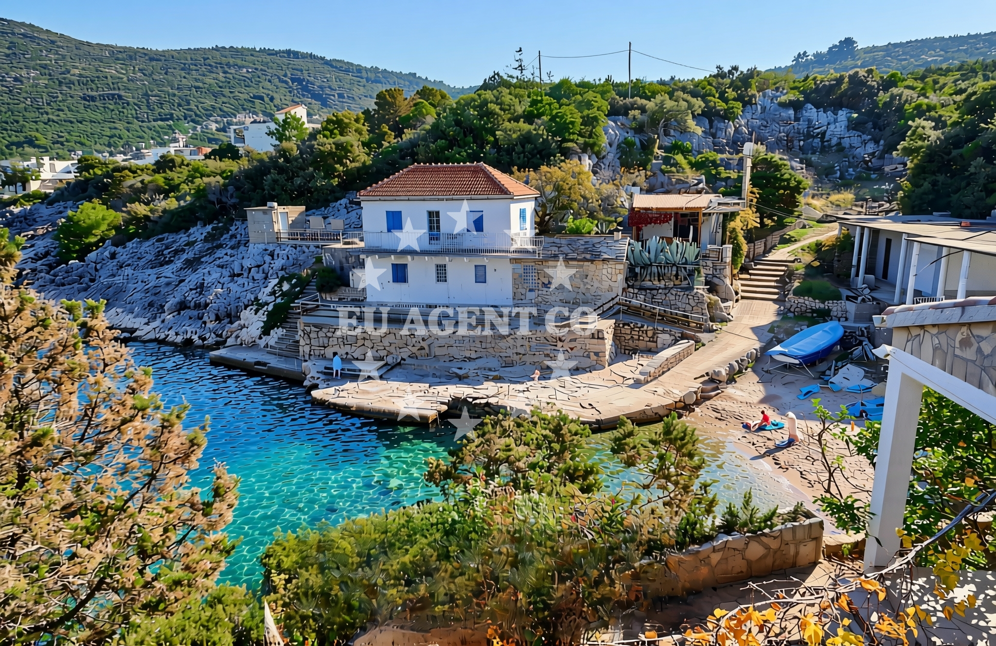 Overview of Naburje jug, Zastražišće (Hvar) Beach in Naburje jug
