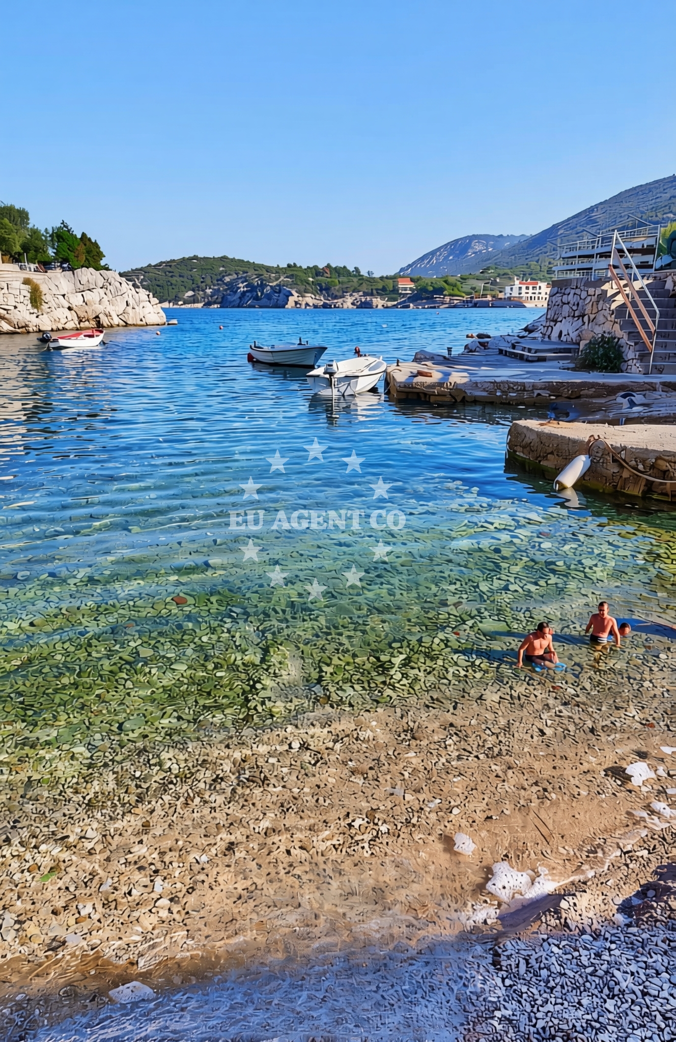 Sea and coastal view of Naburje jug, Zastražišće (Hvar) Beach in Naburje jug