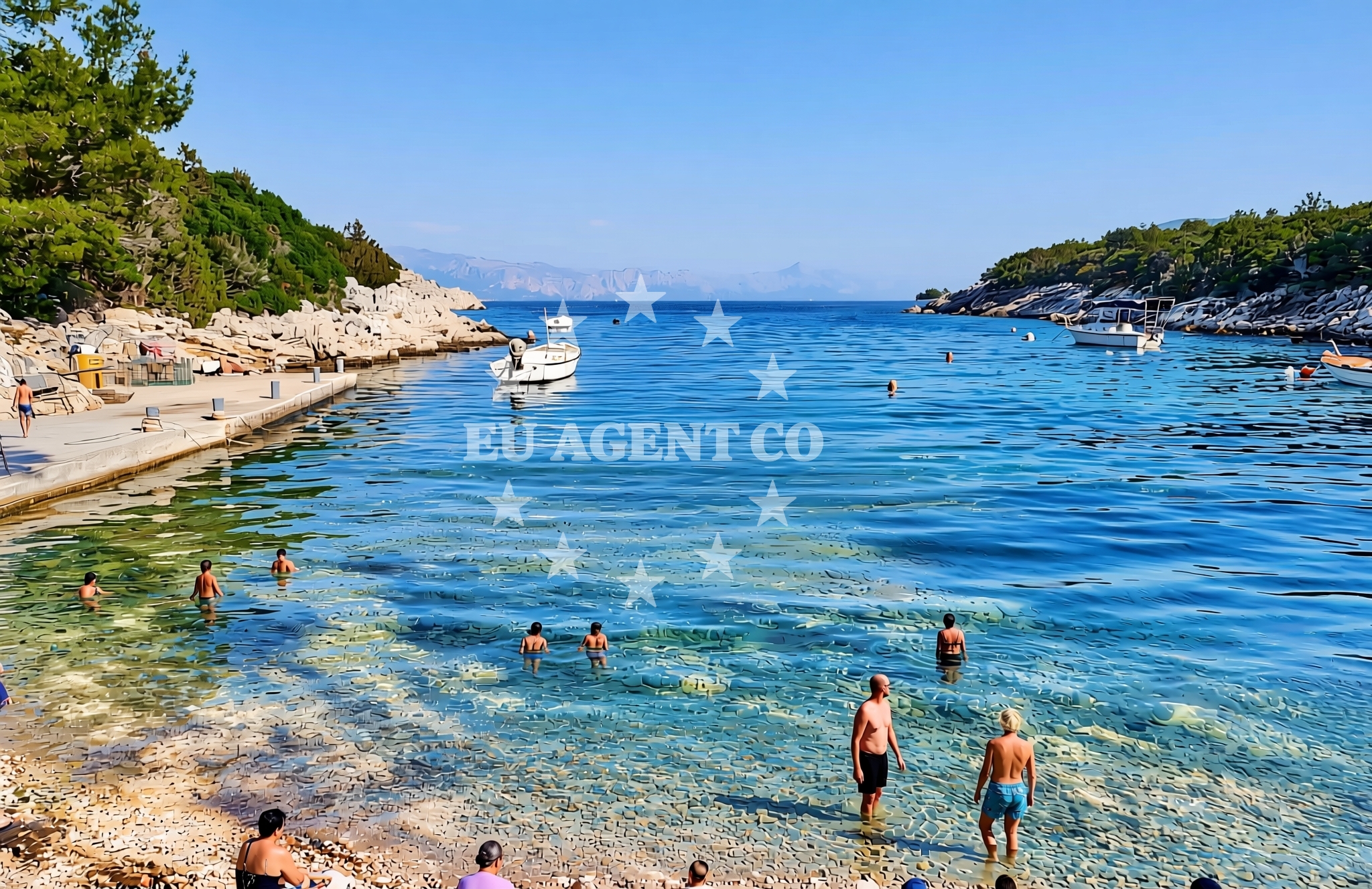 Sea and coastal view of Naburje sjever, Zastražišće (Hvar) Beach in Naburje sjever