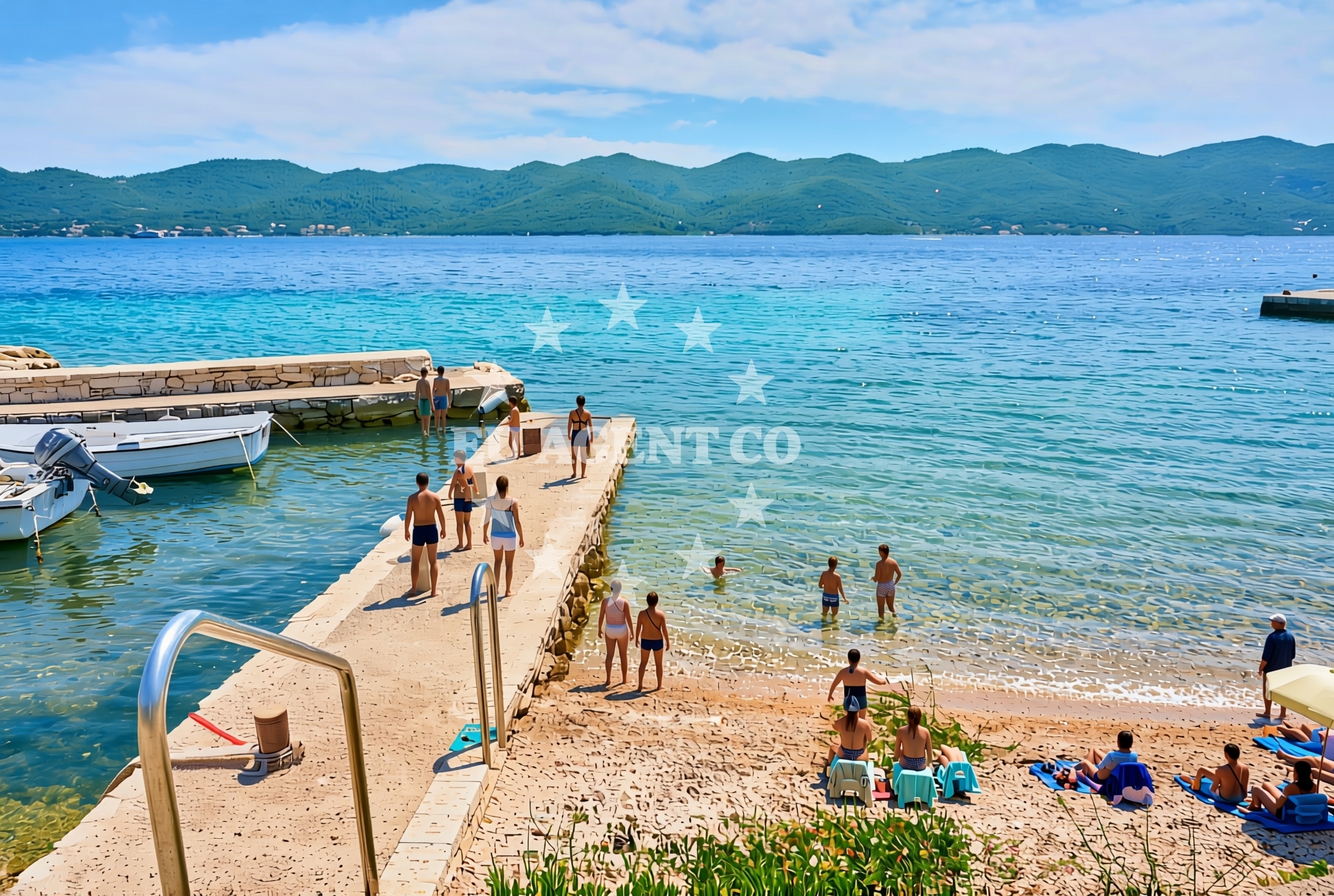 Shoreline and swimming area at Nakovanj: beaches and coves in Nakovanj