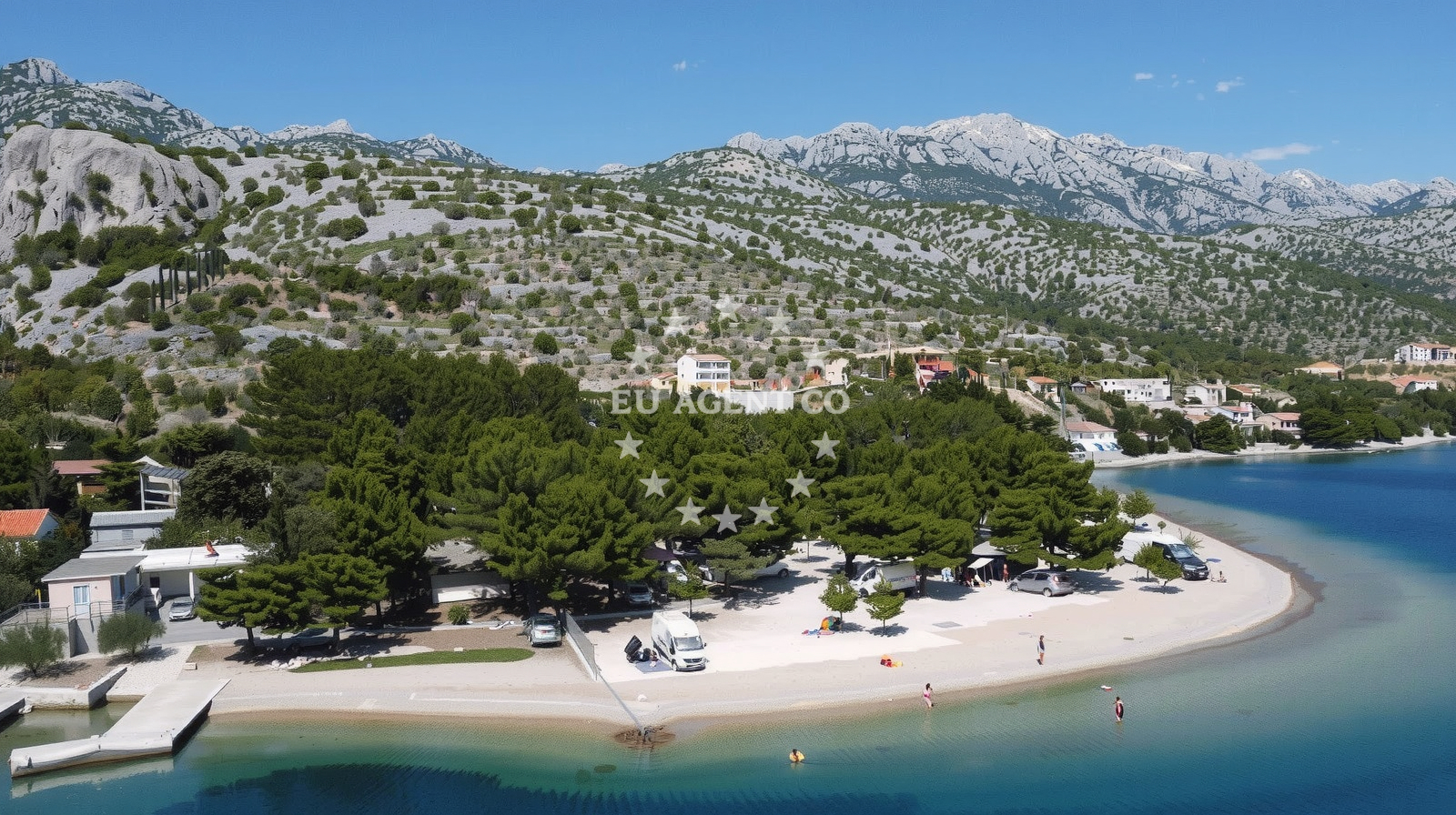 Overview of Navis beach in Kozjača 43a, Tribanj-Krušćica