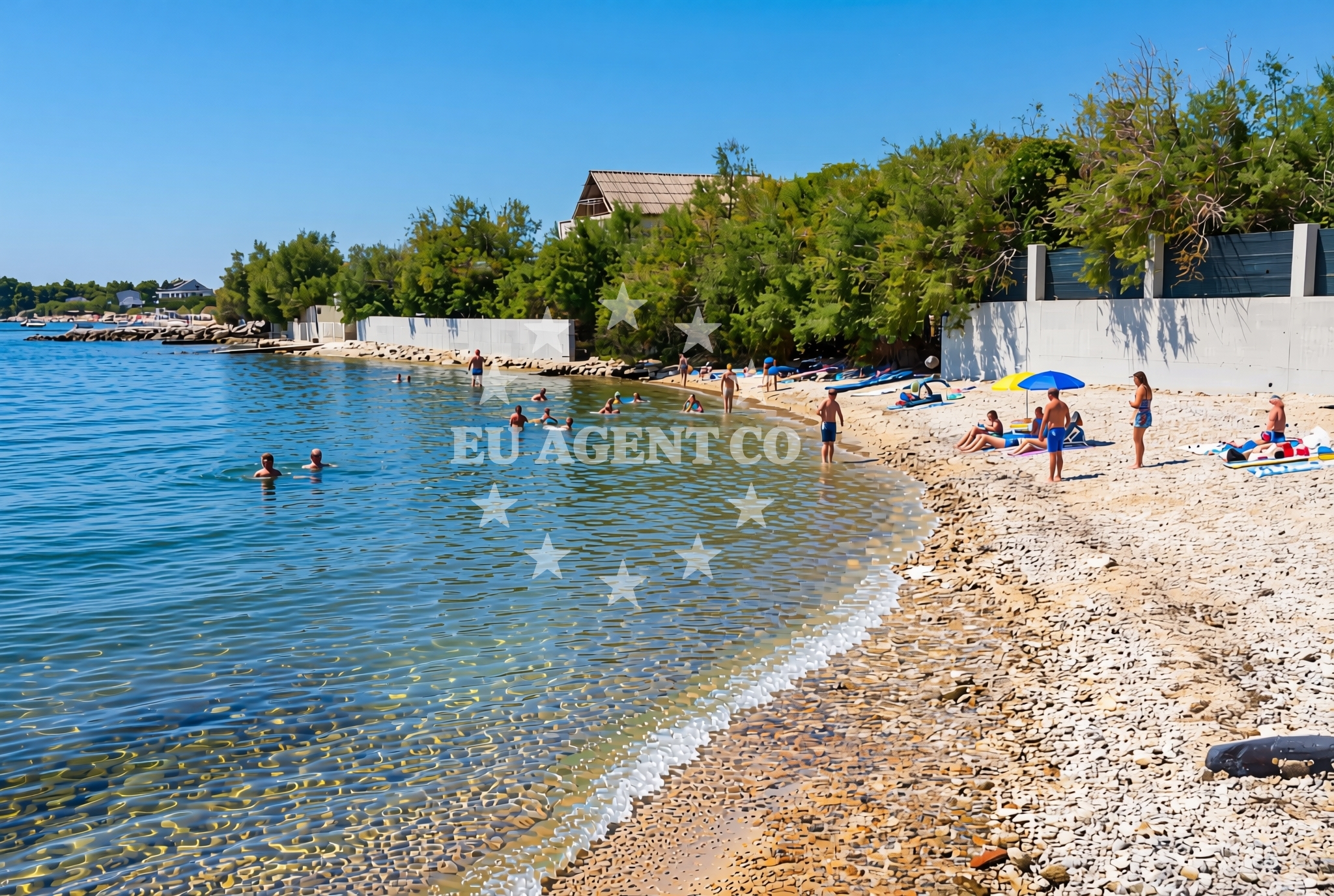 Shoreline and swimming area at Nehaj, Kaštel Štafilić Beach in Nehaj