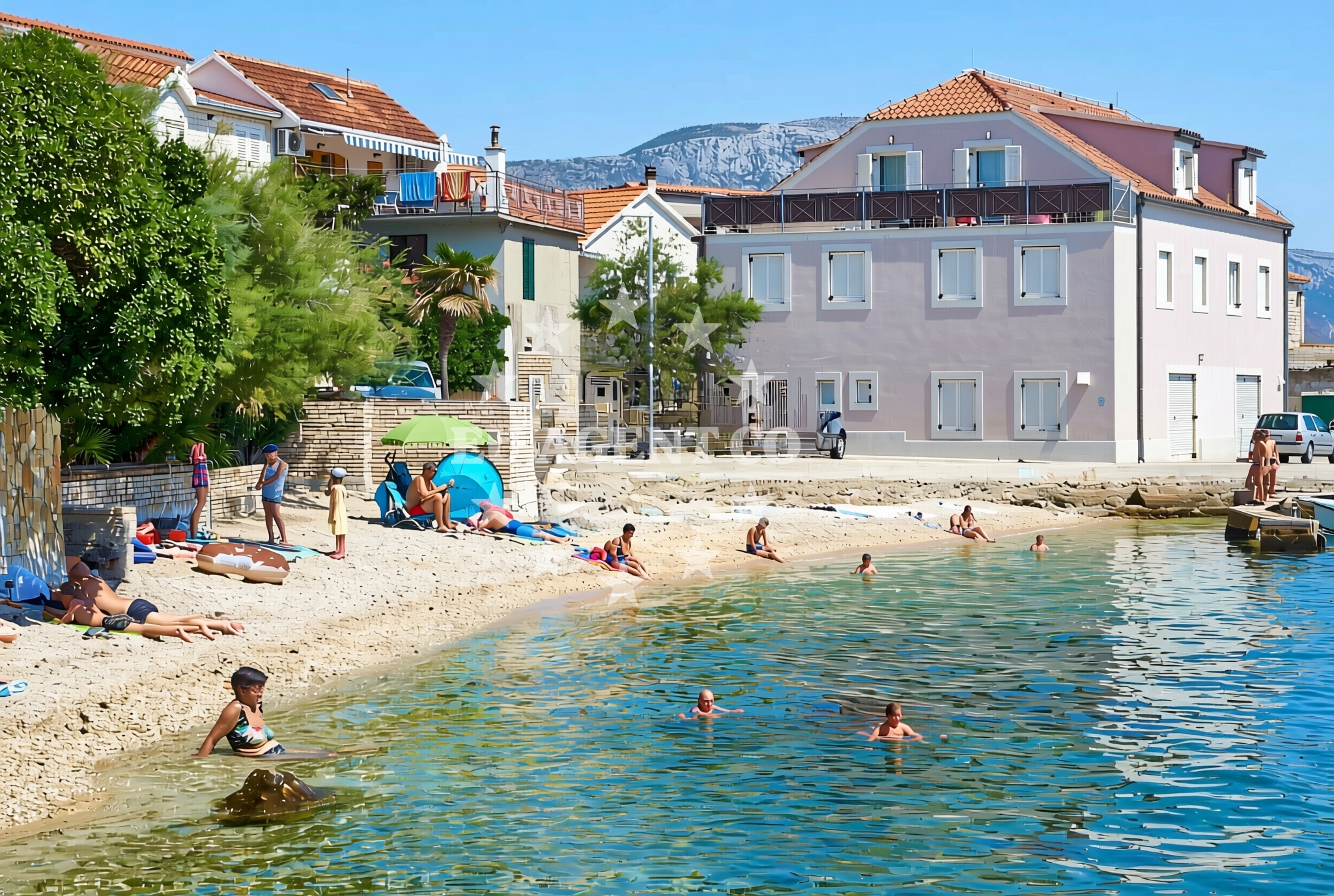 Sea and coastal view of Nehaj, Kaštel Štafilić Beach in Nehaj