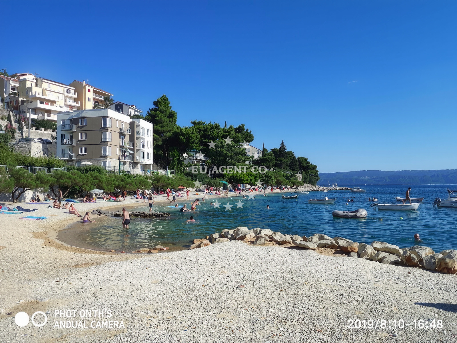 Beach facilities and surroundings at Nemira beach in , Omiš