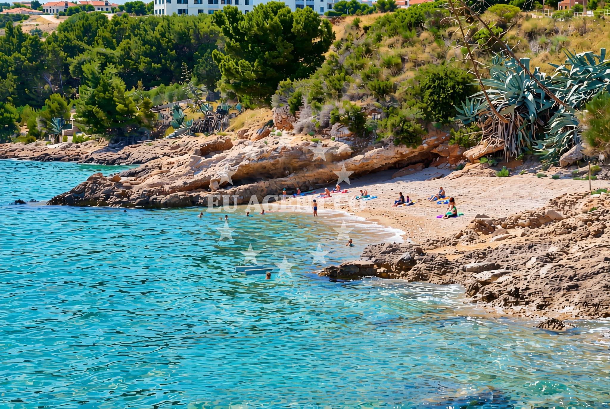 Sea and coastal view of Nerežišća (Brač): beaches and coves (1) in Nerežišća (Brač)