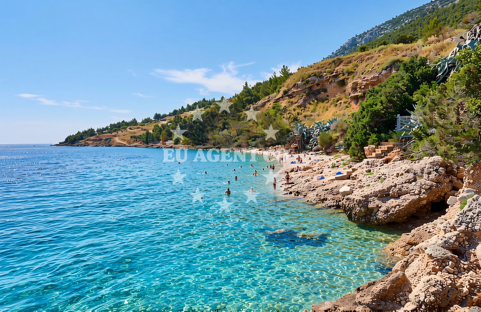 Overview of Nerežišća istok, Nerežišća (Brač) Beach in Nerežišća istok