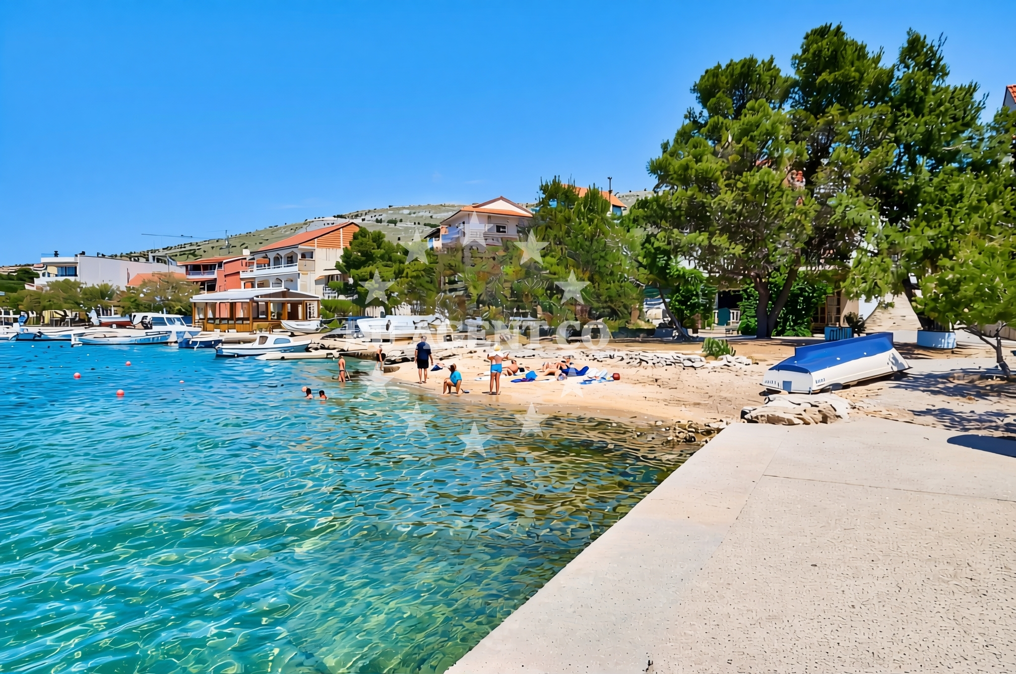 Shoreline and swimming area at Niko, Grebaštica Beach in Niko