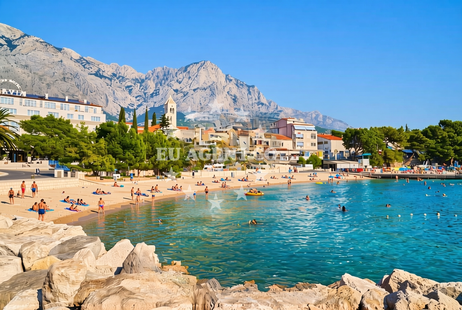 Overview of Nikolina, Baška Voda Beach in Nikolina