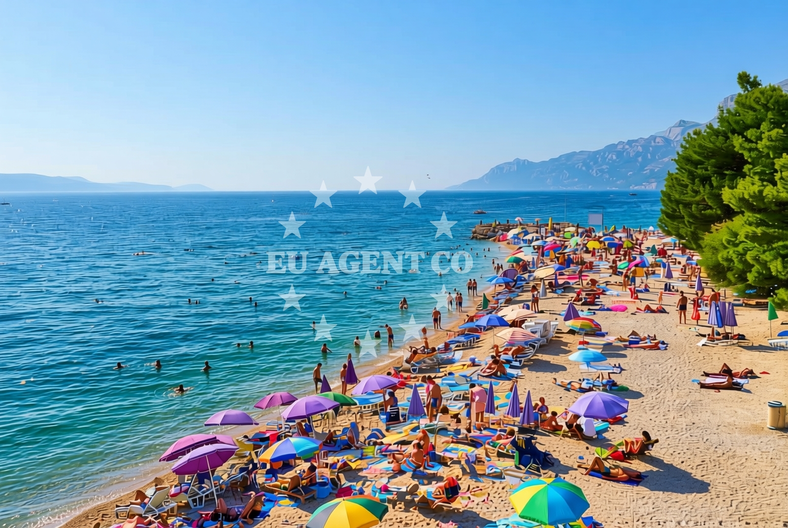 Beach facilities and surroundings at Nikolina, Baška Voda Beach in Nikolina