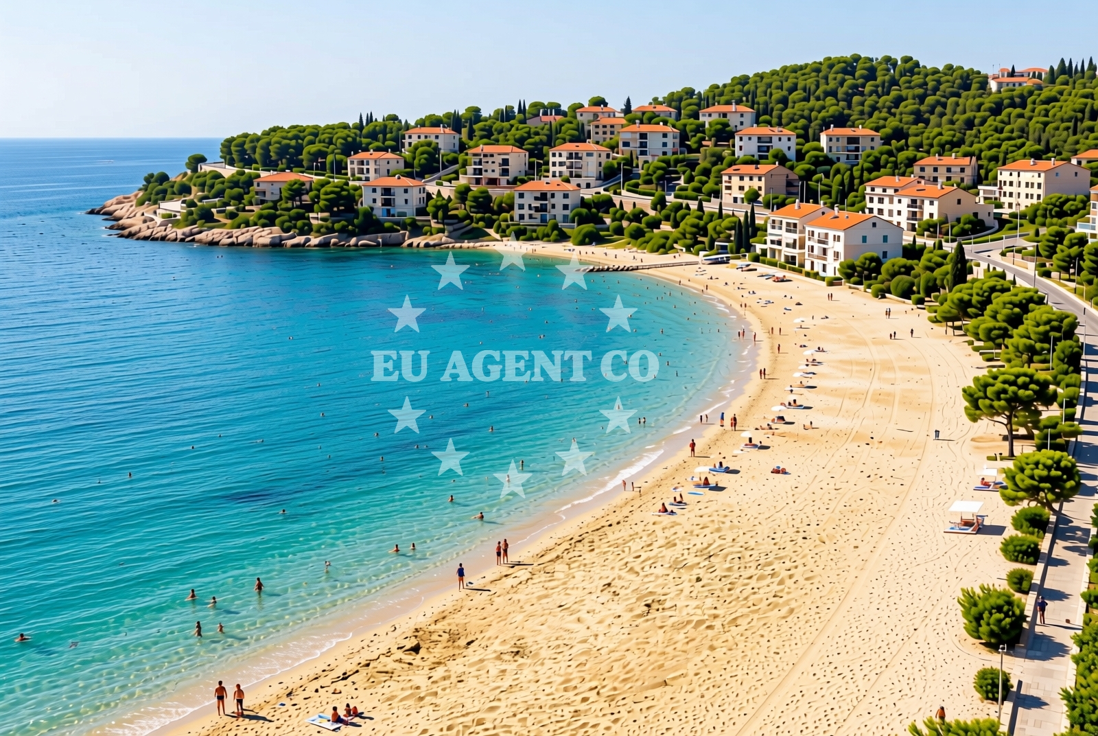Sea and coastal view of Nin: beaches and coves (5) in Nin