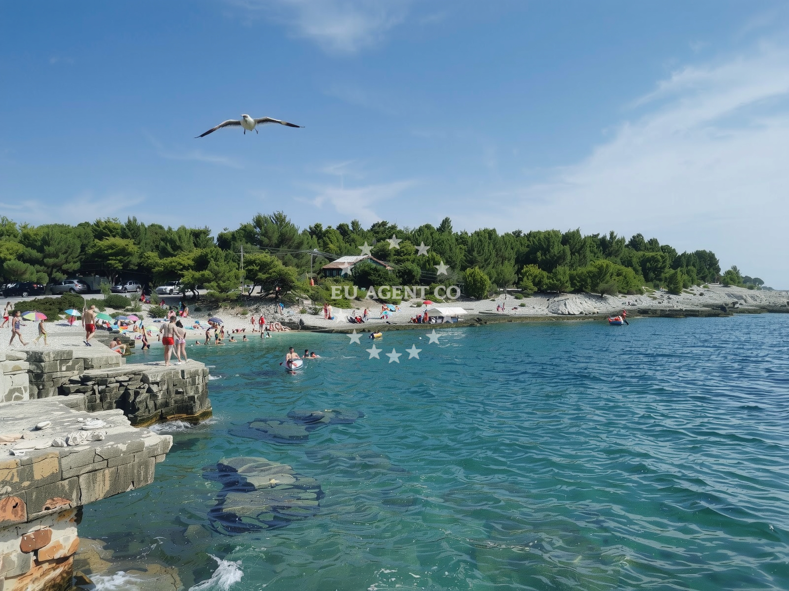 Sea and coastal view of Njive beach in 218 Selo 1, Premantura