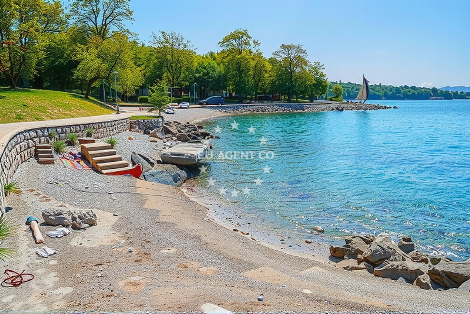 Additional view of Njivice small beaches in , Njivice