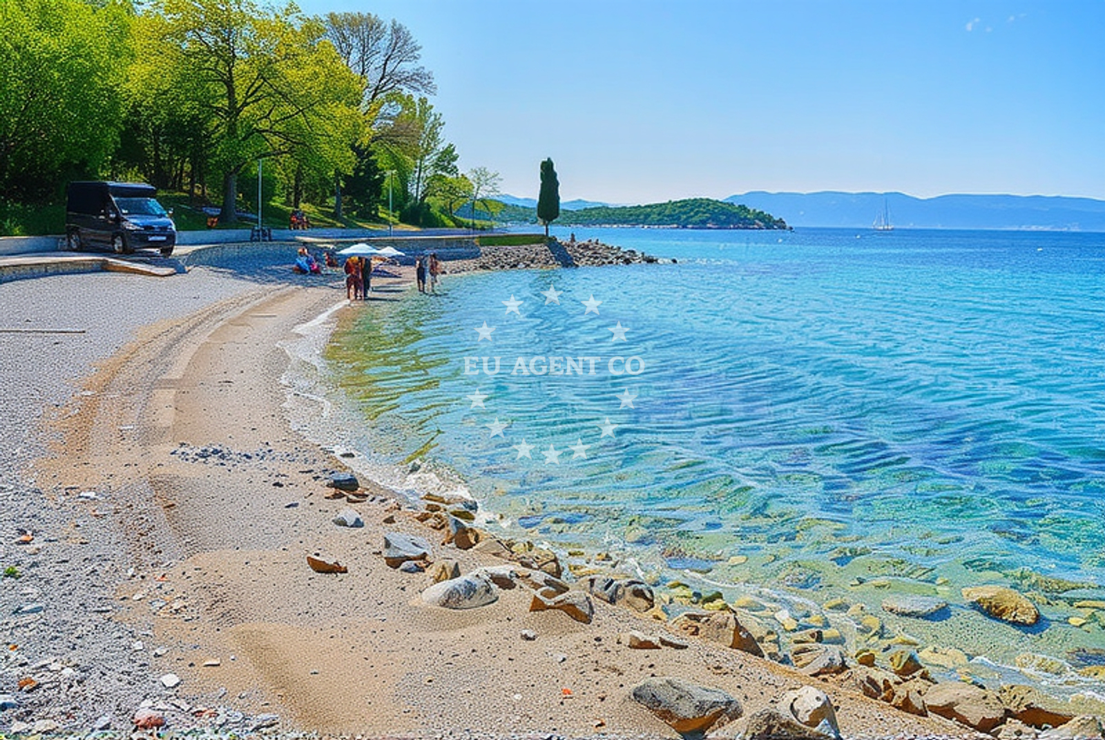 Additional view of Njivice small beaches in , Njivice