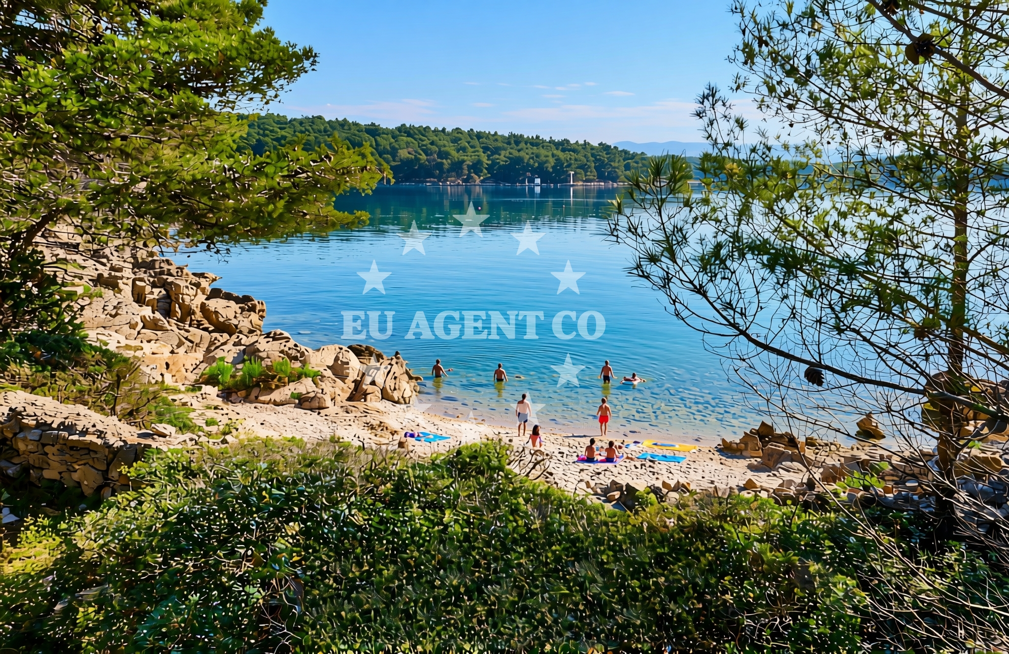 Shoreline and swimming area at Nova Poštica istok, Vrboska (Hvar) Beach in Nova Poštica istok