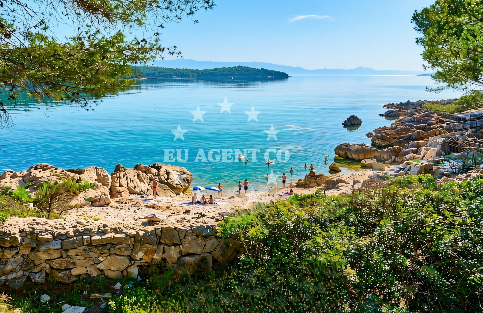 Sea and coastal view of Nova Poštica istok, Vrboska (Hvar) Beach in Nova Poštica istok