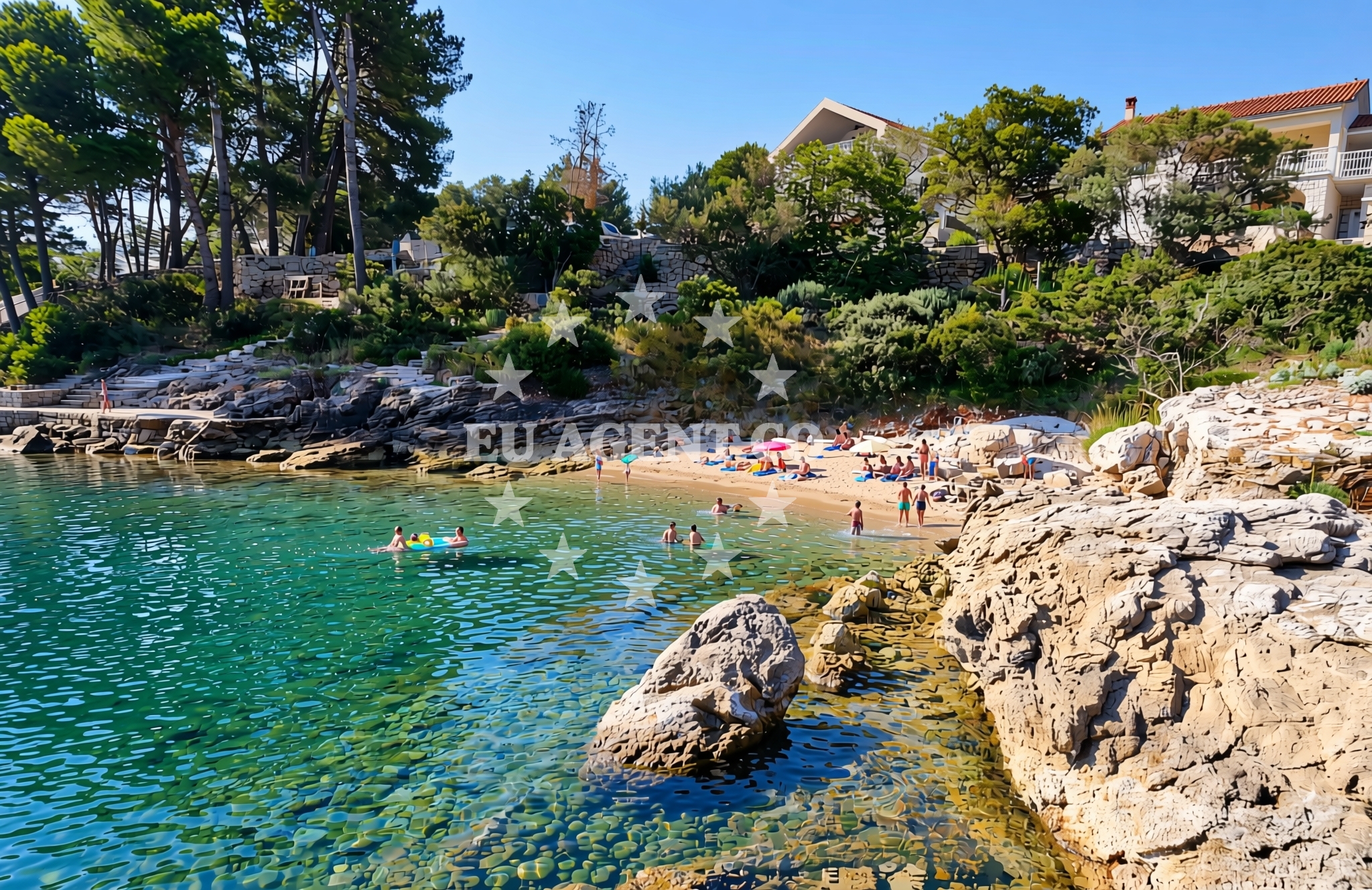 Overview of Nova Poštica sredina, Vrboska (Hvar) Beach in Nova Poštica sredina