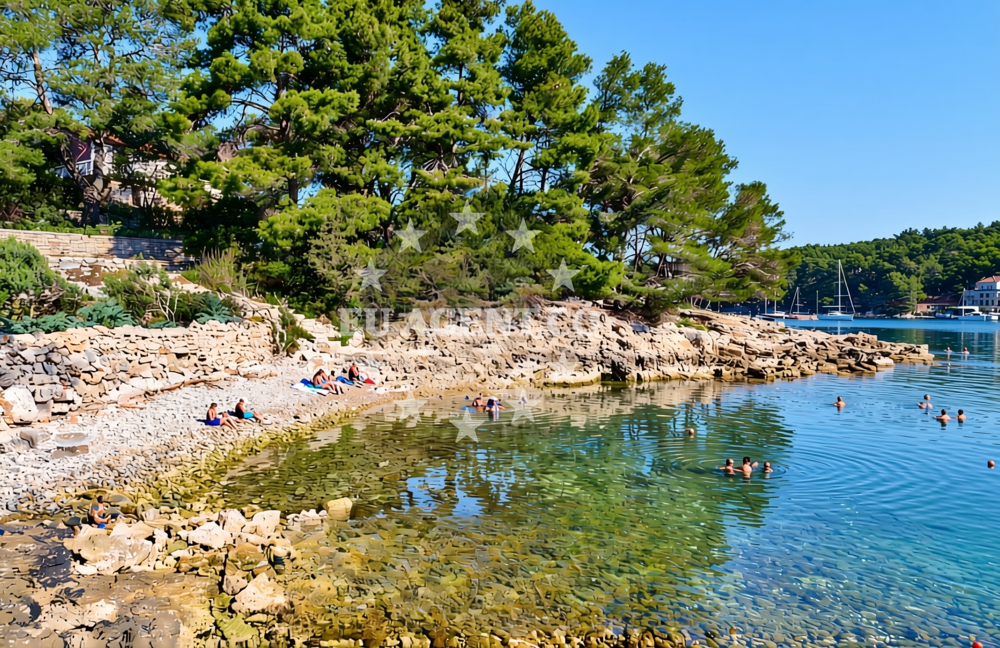 Overview of Nova Poštica zapad, Vrboska (Hvar) Beach in Nova Poštica zapad