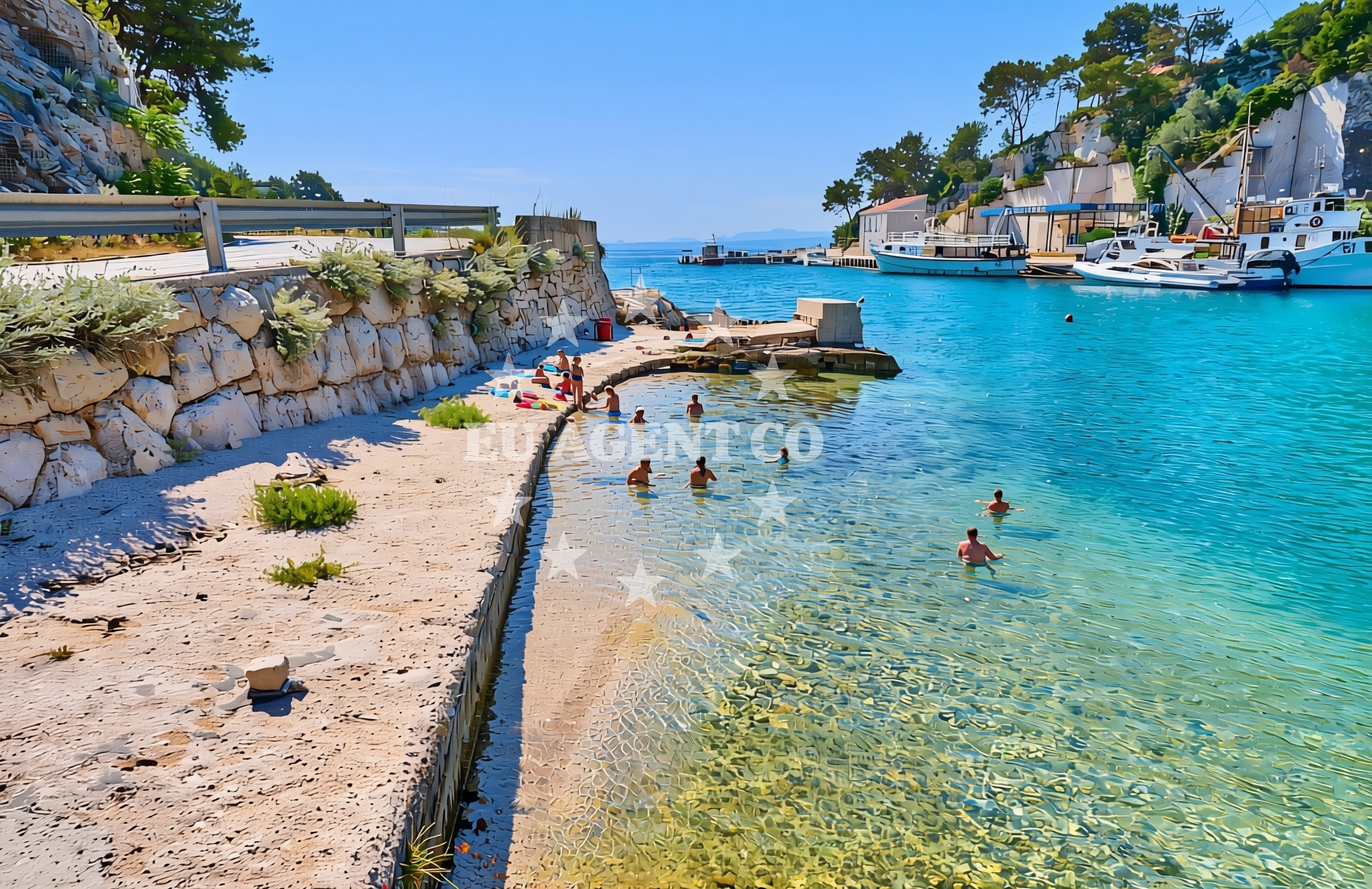 Sea and coastal view of Novo Selo (Selca) (Brač): beaches and coves in Novo Selo (Selca) (Brač)