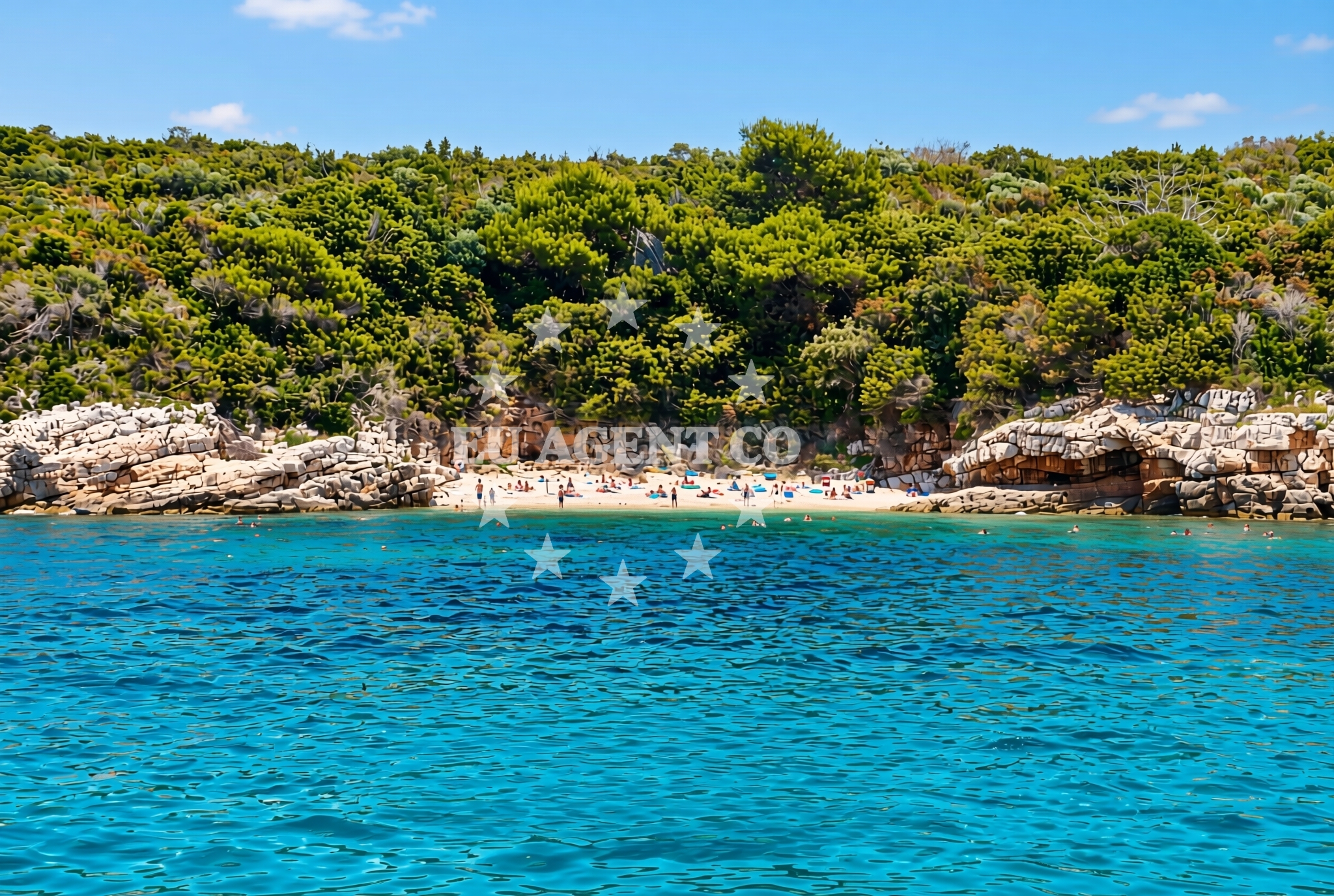 Overview of Nozdra, Ilovik (Mali Lošinj) (Ilovik) Beach in Nozdra