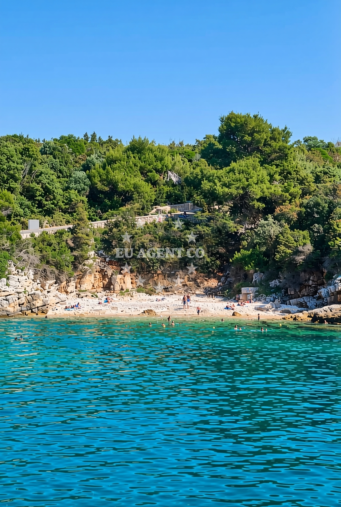 Sea and coastal view of Nozdra, Ilovik (Mali Lošinj) (Ilovik) Beach in Nozdra