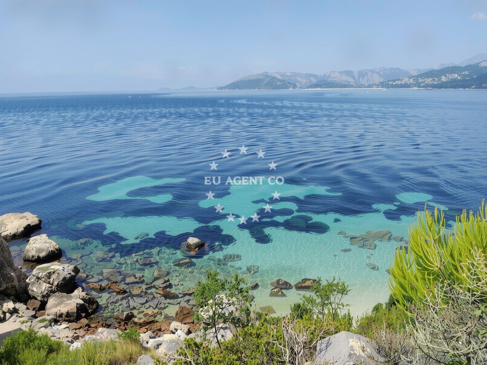 Beach facilities and surroundings at Nudist FKK beach Dubrovnik in Plat 18, Mlini