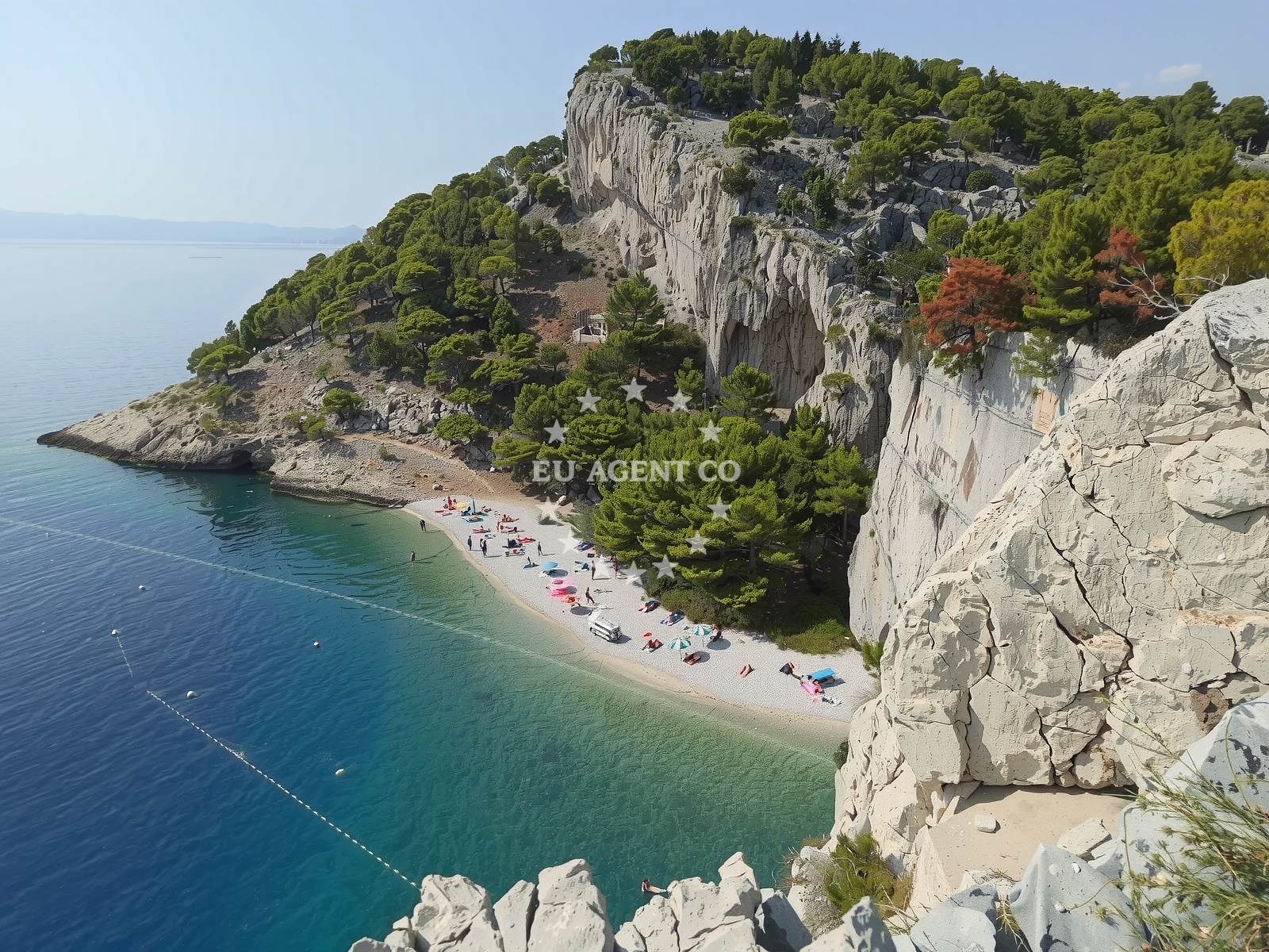 Sea and coastal view of Nugal beach in Dubrova?ka 77, Makarska