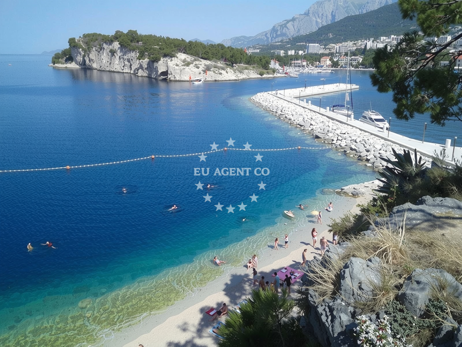 Shoreline and swimming area at Nugal beach II in Marineta ulica 3 2, Makarska