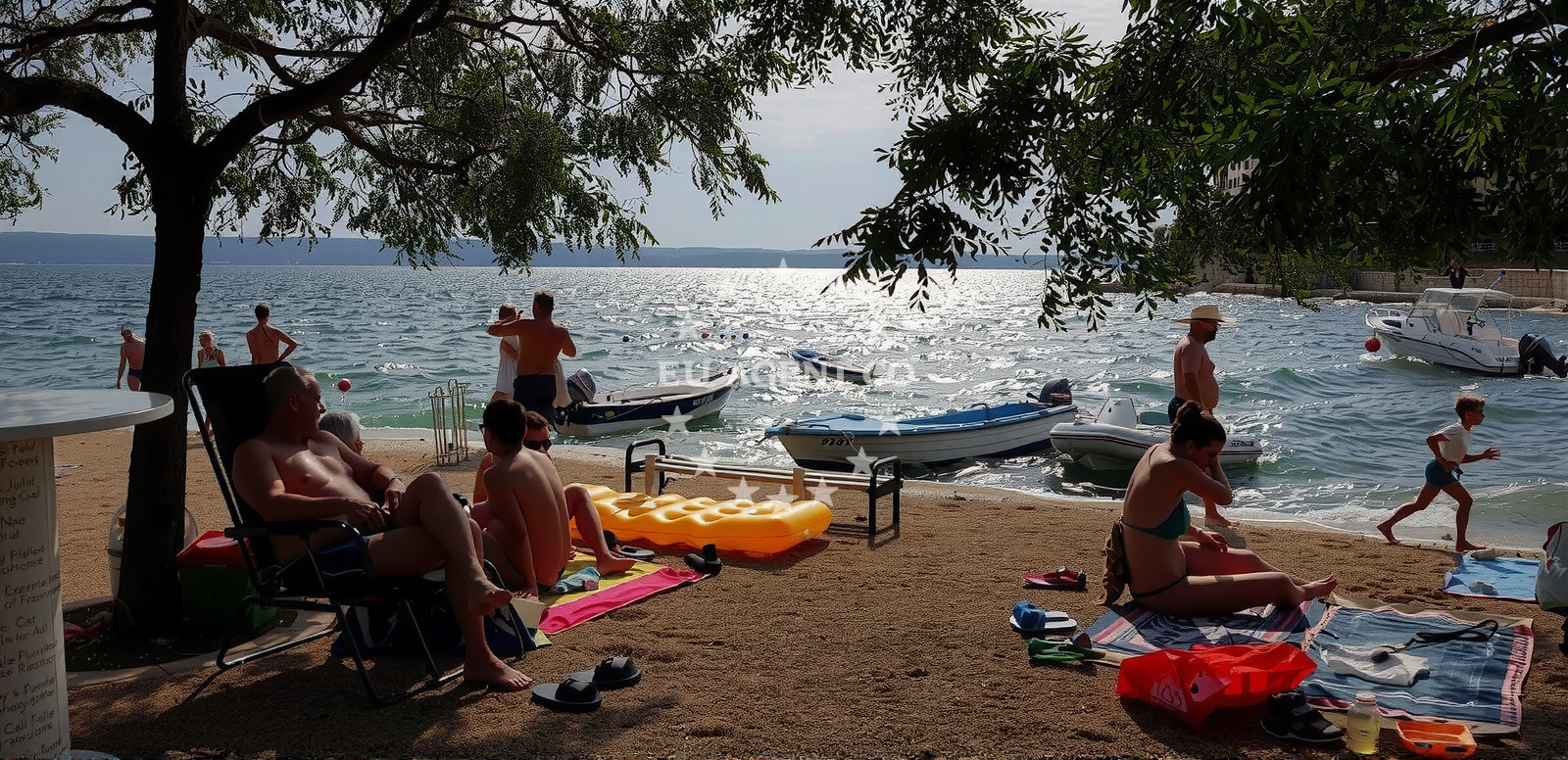 Beach facilities and surroundings at Obala Rustine in Sinjskih alkara 9, Maslenica