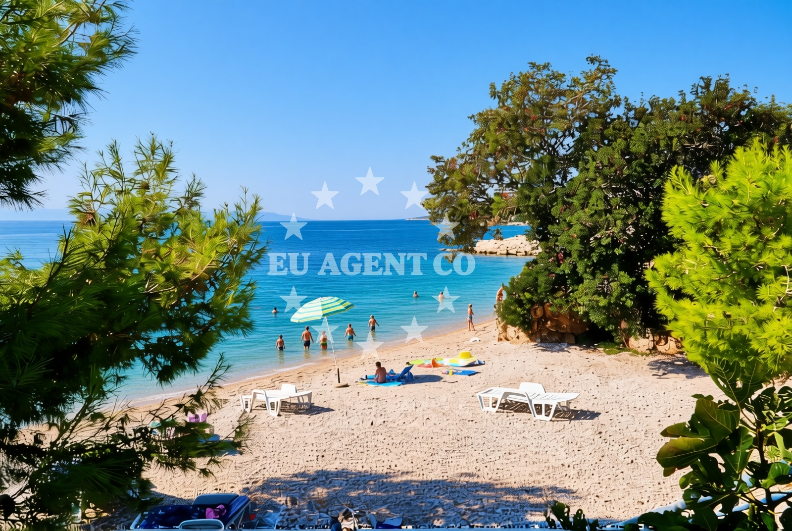 Shoreline and swimming area at Odmaralište, Podgora Beach in Odmaralište