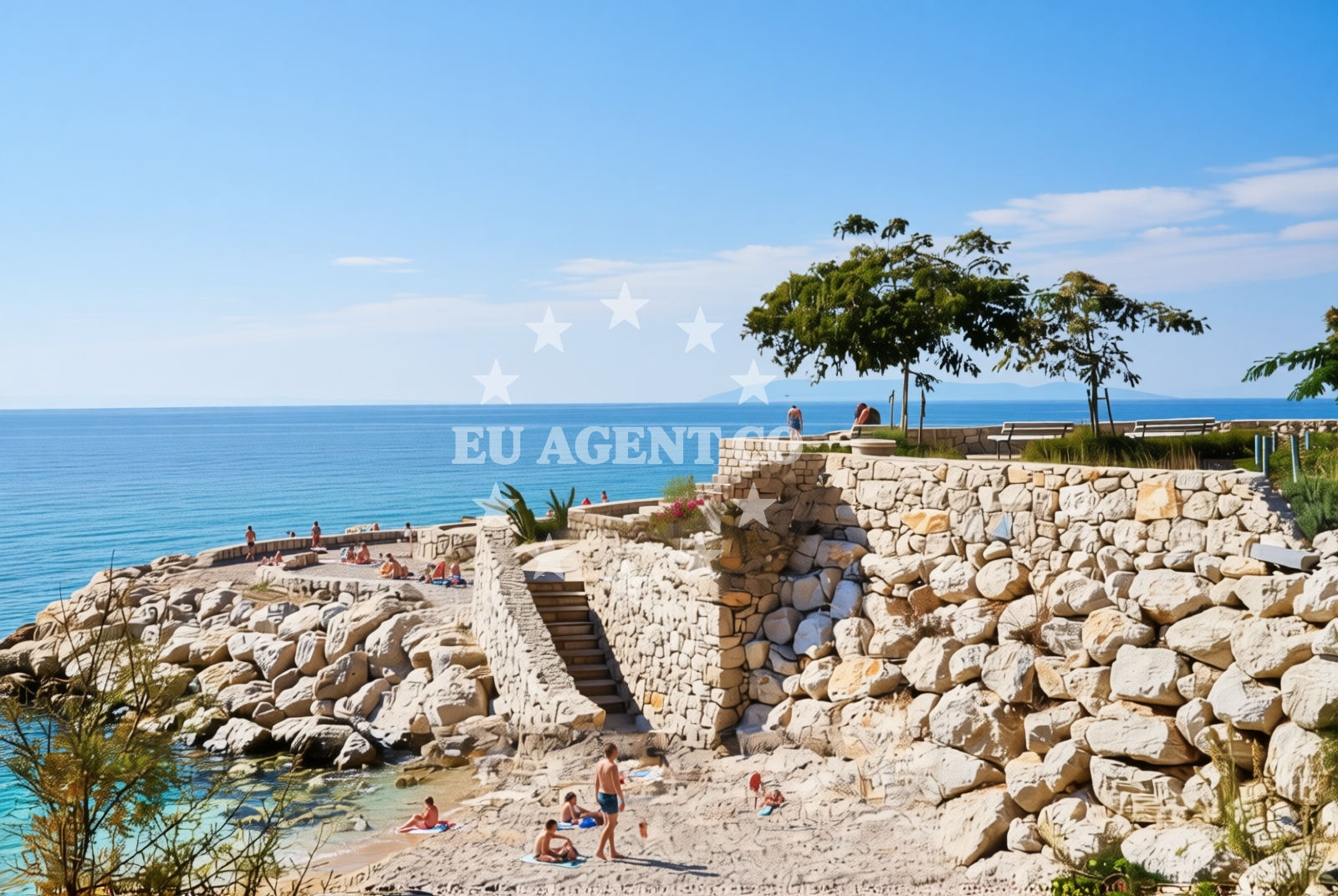 Beach facilities and surroundings at Odmaralište, Podgora Beach in Odmaralište