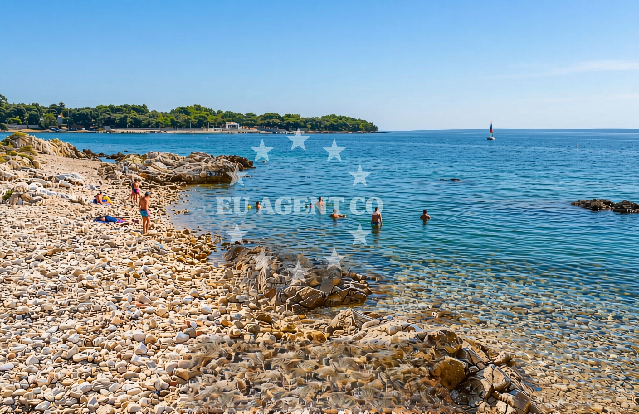 Shoreline and swimming area at Odmaralište, Silba (Silba) Beach in Odmaralište