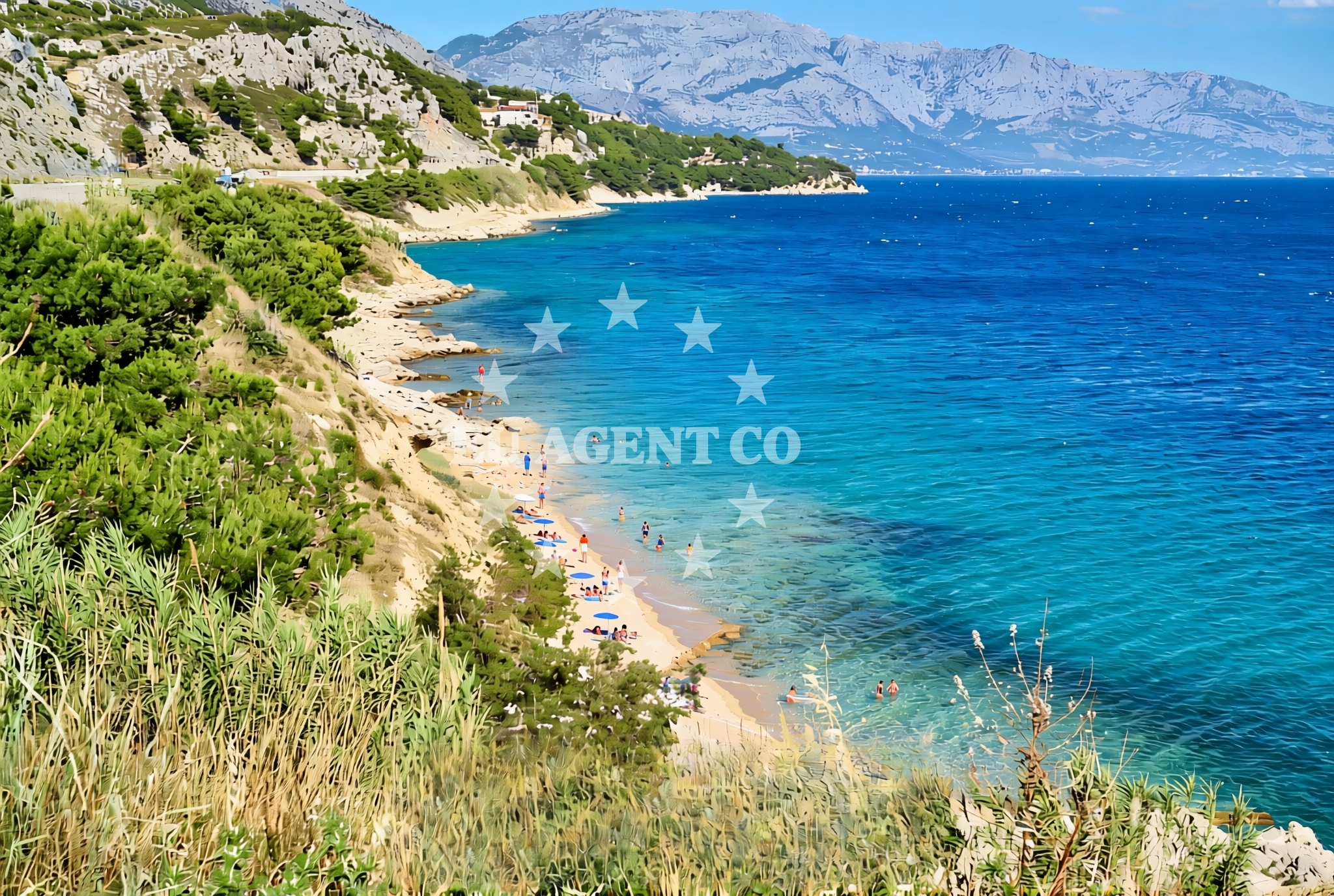 Shoreline and swimming area at Odmorište, Lokva Rogoznica Beach in Odmorište