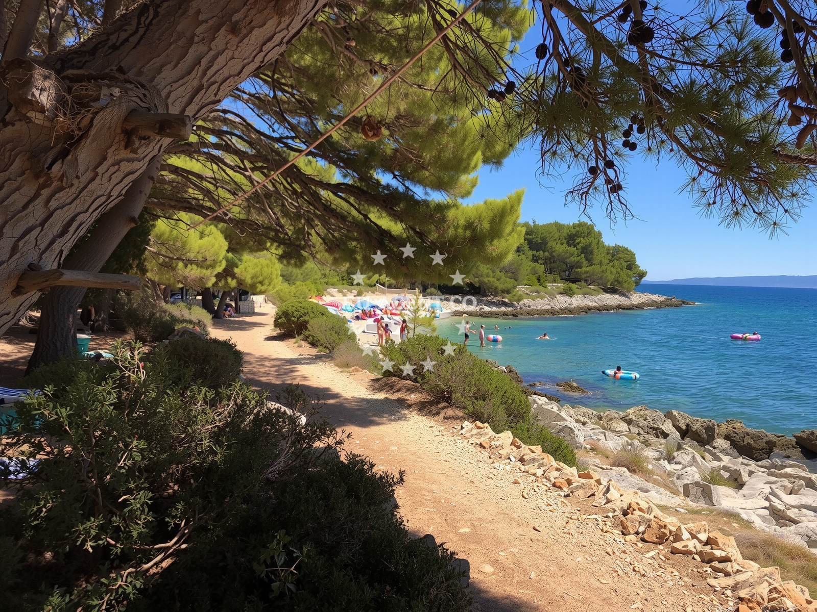 Shoreline and swimming area at Okrug Gornji beach in Splitska ulica 10 Trogir,Čiovo,Okrug Gornji,Mavarštica,, Trogir
