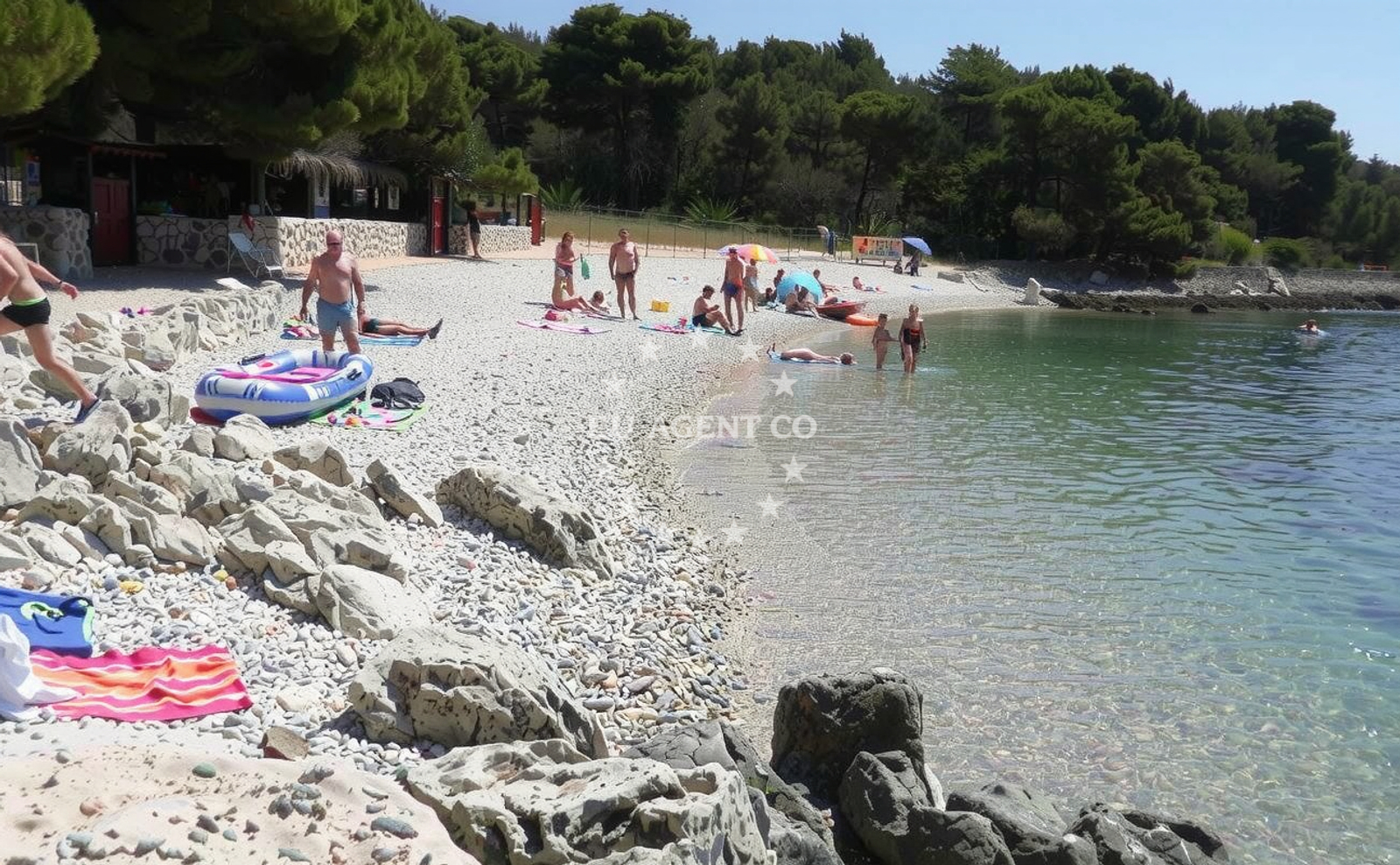 Beach facilities and surroundings at Okrug Gornji beach in Splitska ulica 10 Trogir,Čiovo,Okrug Gornji,Mavarštica,, Trogir