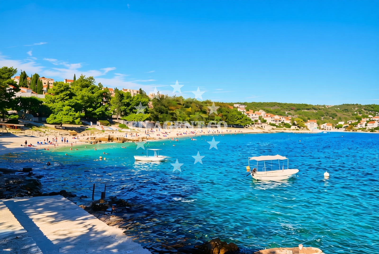 Sea and coastal view of Okrug Gornji (Čiovo): beaches and coves (18) in Okrug Gornji (Čiovo)