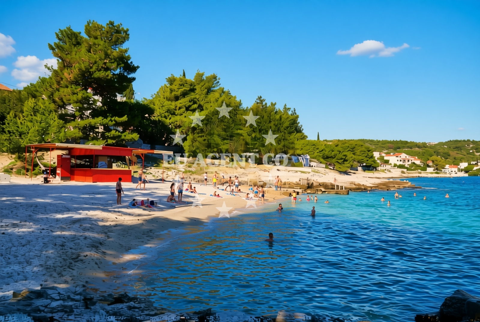 Beach facilities and surroundings at Okrug Gornji (Čiovo): beaches and coves (18) in Okrug Gornji (Čiovo)