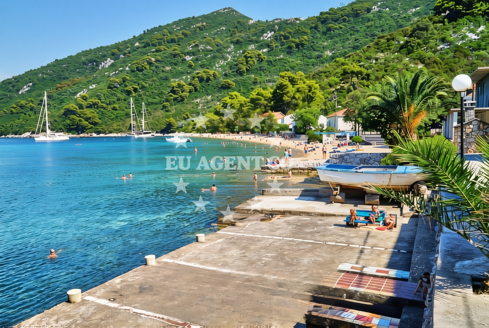 Shoreline and swimming area at Okuklje (Mljet): beaches and coves (1) in Okuklje (Mljet)
