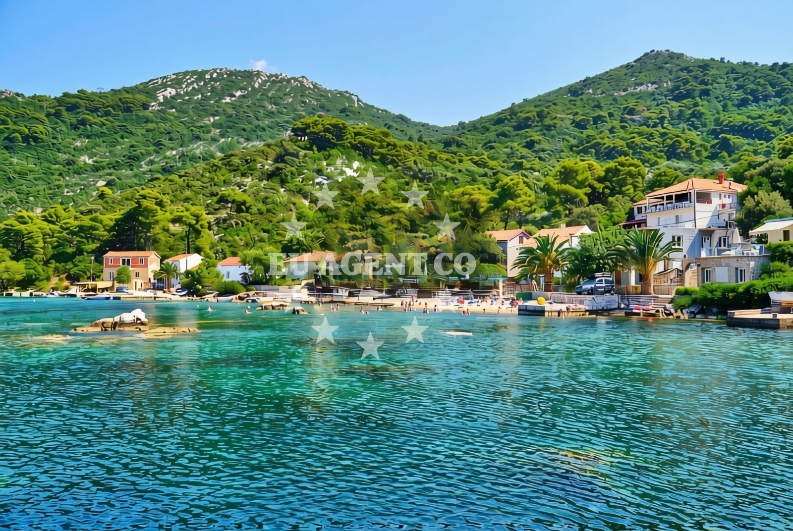 Sea and coastal view of Okuklje, Okuklje (Mljet) Beach in Okuklje