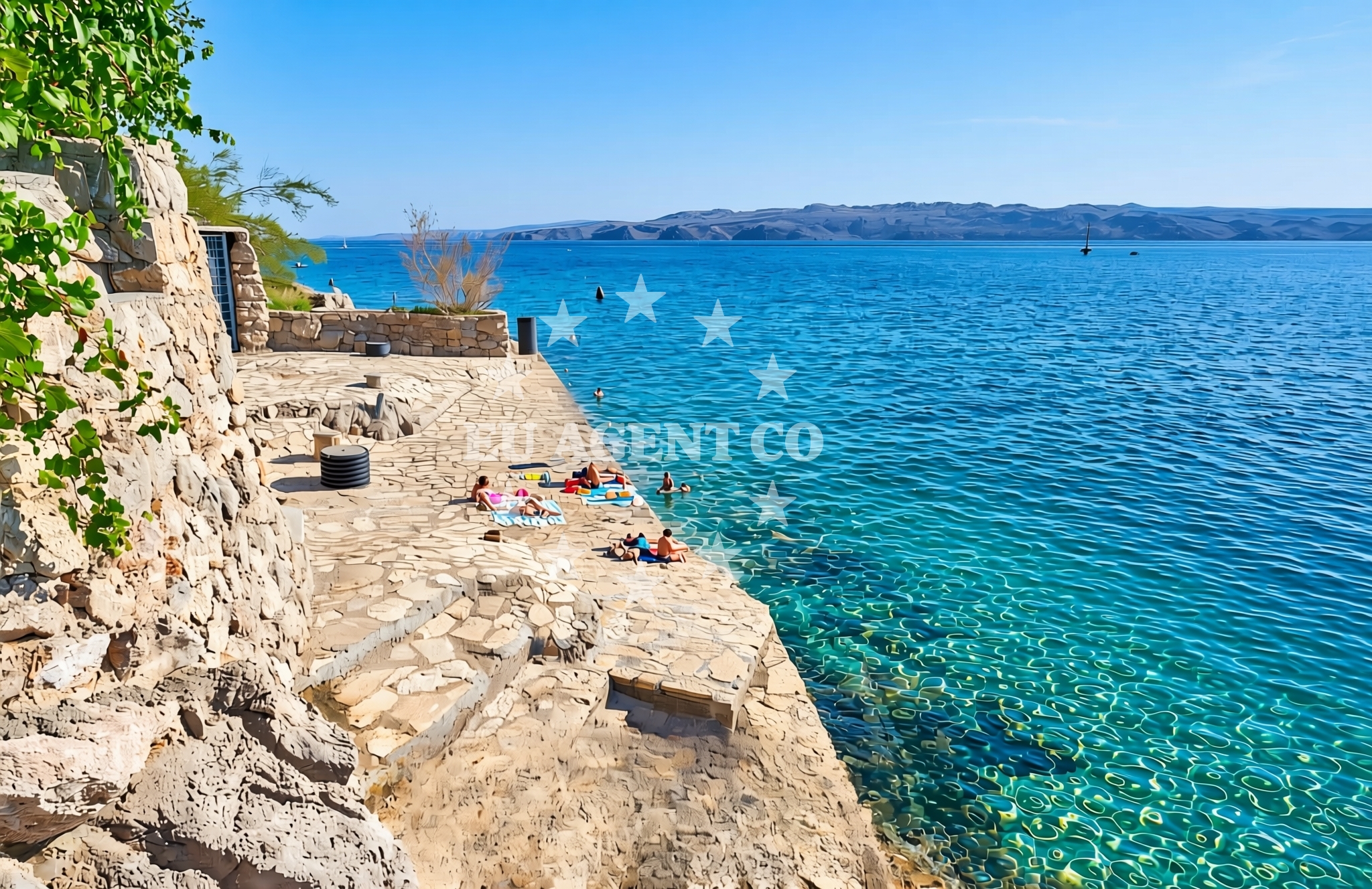 Overview of Oleander, Cesarica Beach in Oleander