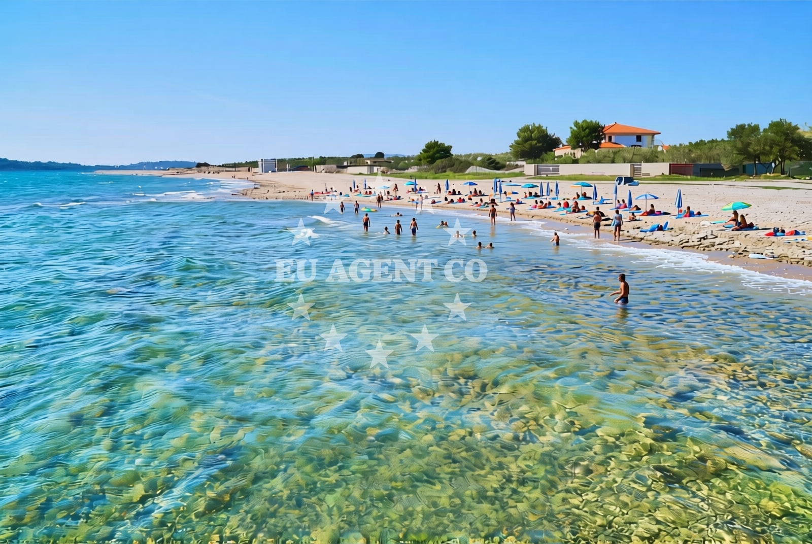 Shoreline and swimming area at Olive Garden, Šibenik Beach in Olive Garden